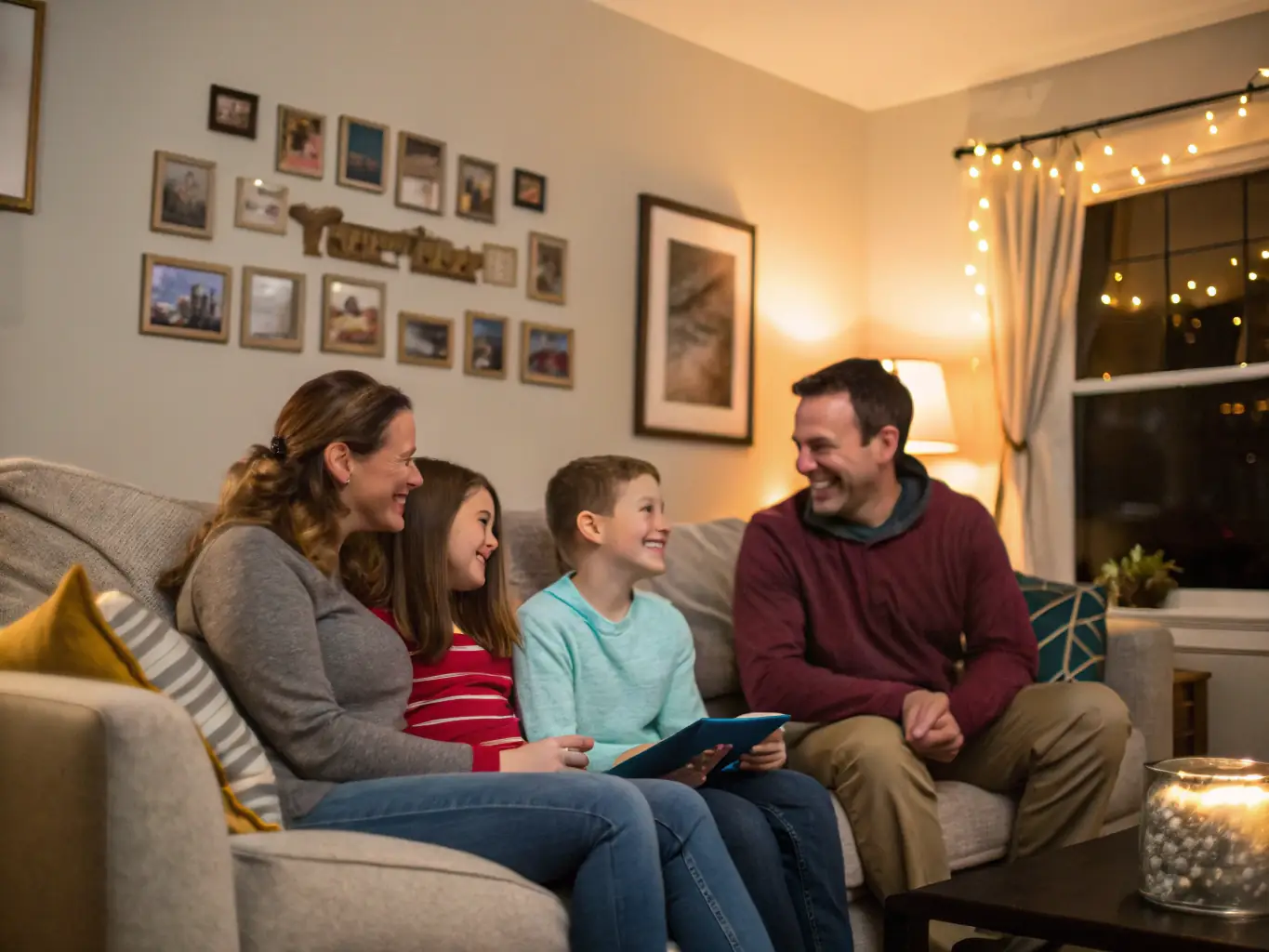A family happily gathered, representing legacy planning and the transfer of wealth to future generations through life insurance.